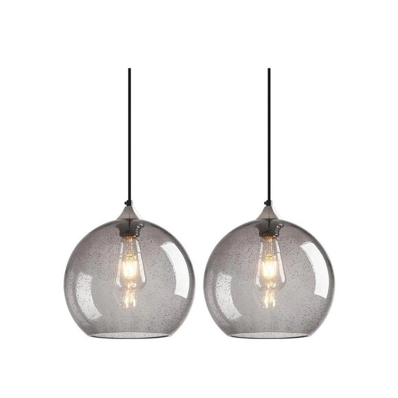 LBSQJ Other - LBSQJ Light Grey Glass Globe Mini Pendant Lights 2 Pack Kitchen Island Fixtures